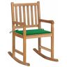 LAPOOH Schommelstoel met groen kussen van teakhout, schommelstoel, indoor schommelstoel, schommelstoelen voor woonkamer (SPU: 3062762)