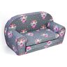 musehouse Kinderbank Kinderbank Kinderstoel Sofa Bedfunctie Kindermeubel (Gray/Dolls)