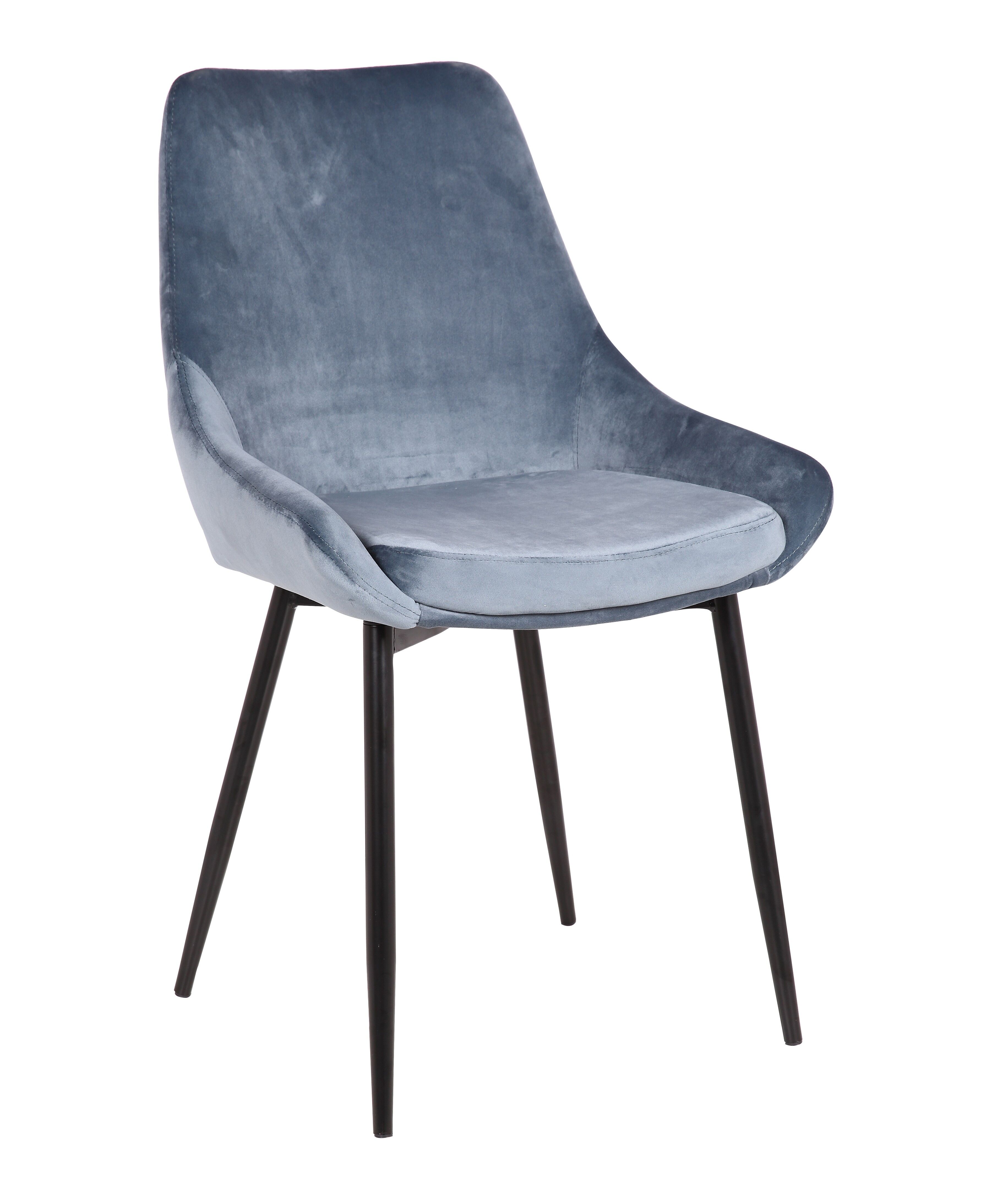 Rousseau Set van 2 fluwelen stoelen Mirano - blauw