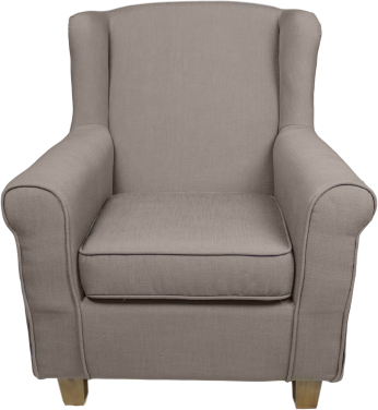 HSM Oorfauteuil Anton - mocca / vintage poten - linnen