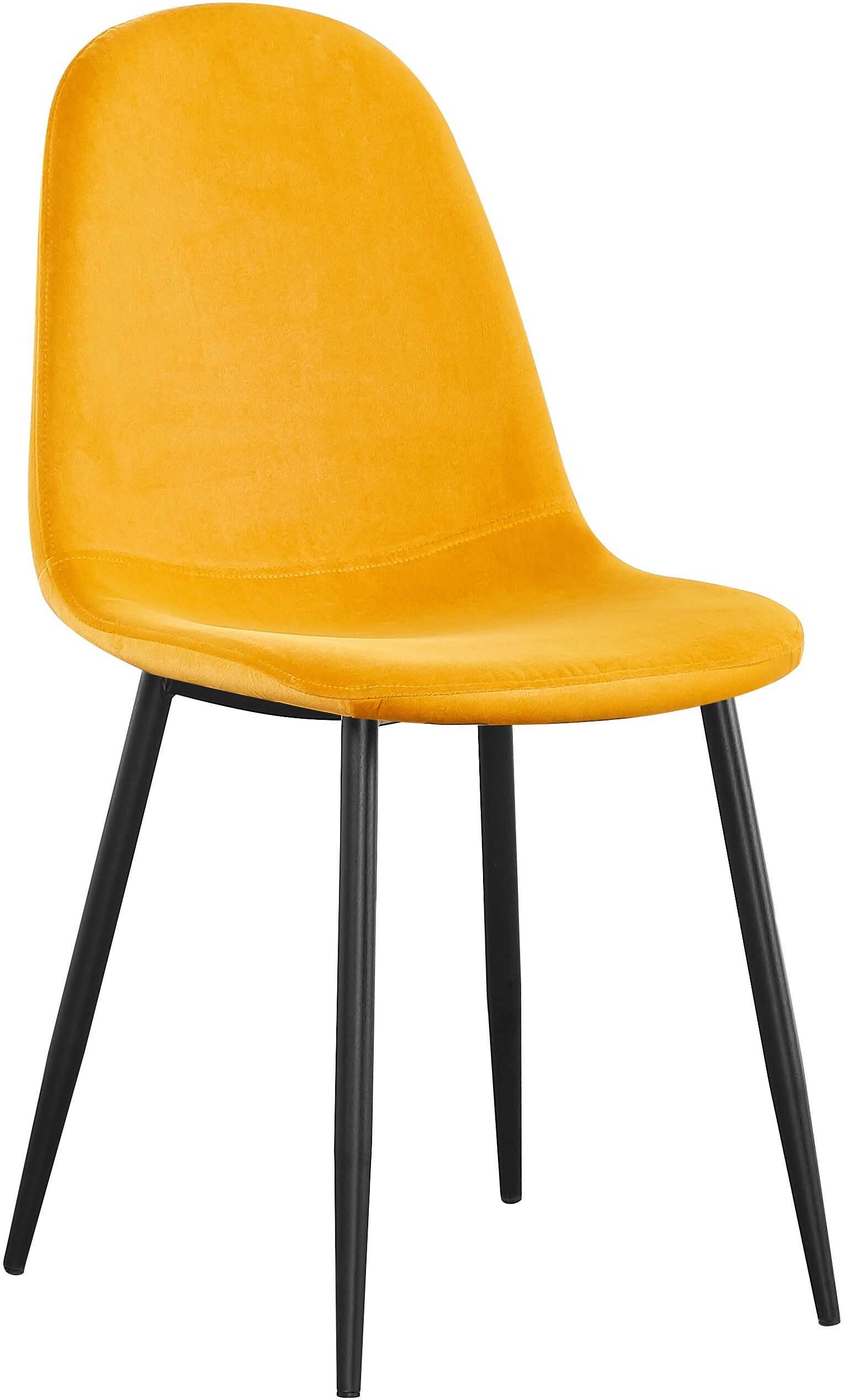 Rousseau Set van 4 fluwelen stoelen Valeska - geel