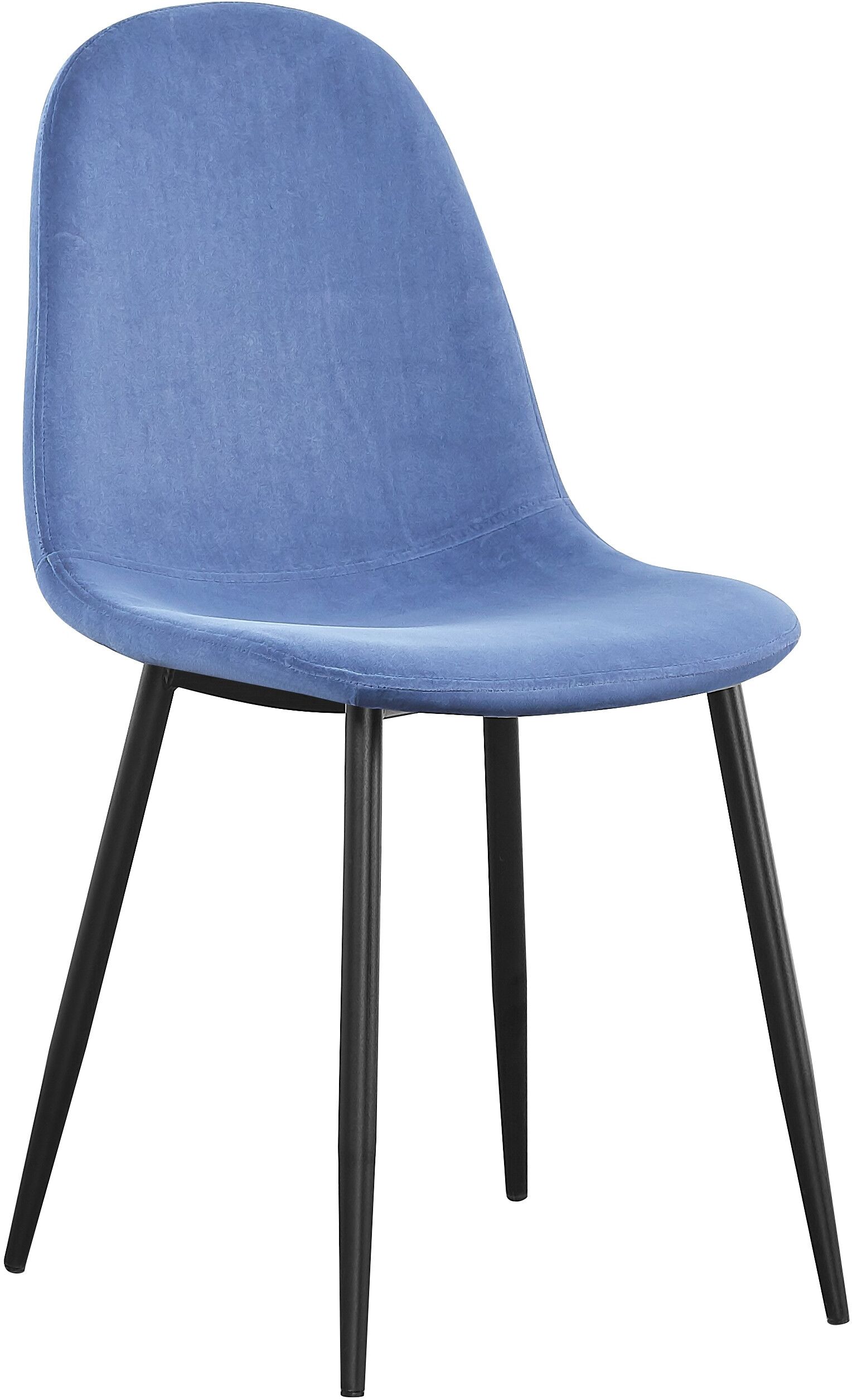 Rousseau Set van 4 fluwelen stoelen Valeska - blauw