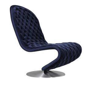 Verpan System 1-2-3 Lounge Chair Deluxe Harald, Col. 652, Round Base, Brushed Aluminium