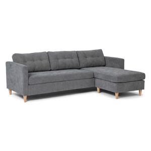 Marino sofa, sjeselongsofa høyre eller venstresnudd i fløjl grå.