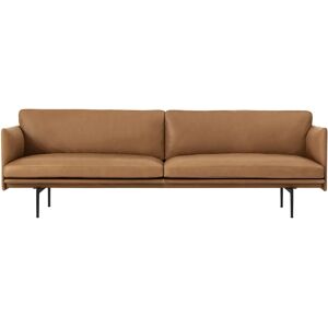 Muuto Outline 3-seters sofa skinn brunt skinn