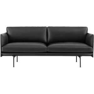 Muuto Outline sofa 2-seter Refine leather black-Black