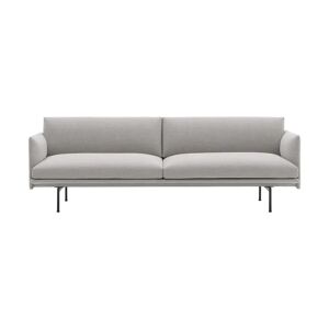Muuto Outline sofa 3-seter tekstil Clay 12-Black