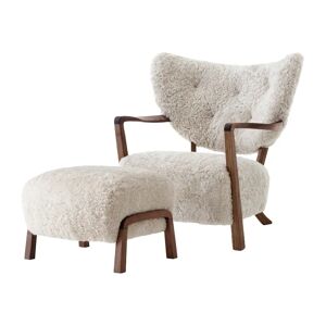 &Tradition Wulff Lounge Chair ATD2 lenestol inkl. puff ATD3 Oljet valnøtt-Moonlight