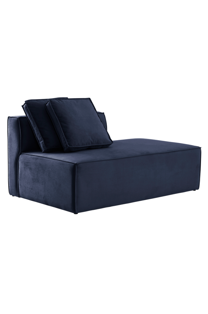 BALTIMORE sofamodul - stor med rygg venstre + 2 puter Blå