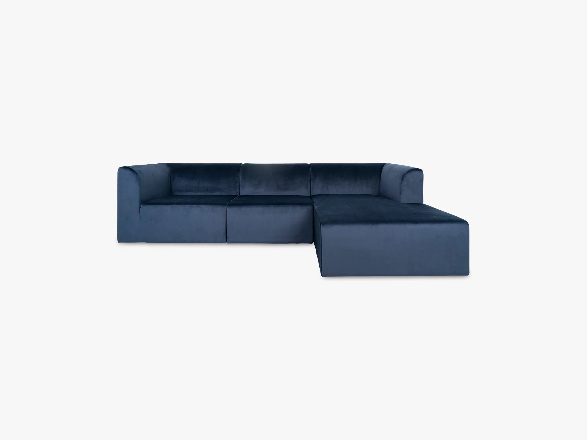 Nordic Essentials Alba Lounge Sofa, Blue Velour - Høyre