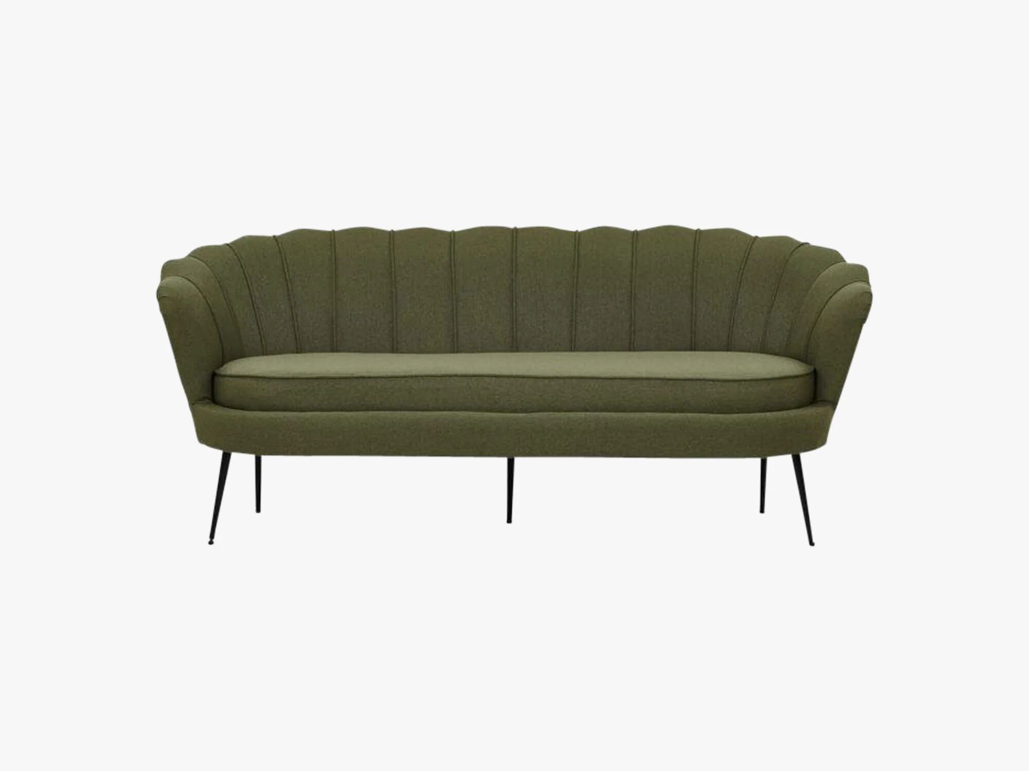 Room Essentials Calais Sofa 3-seters, Dusty Green Fabric / Black Legs