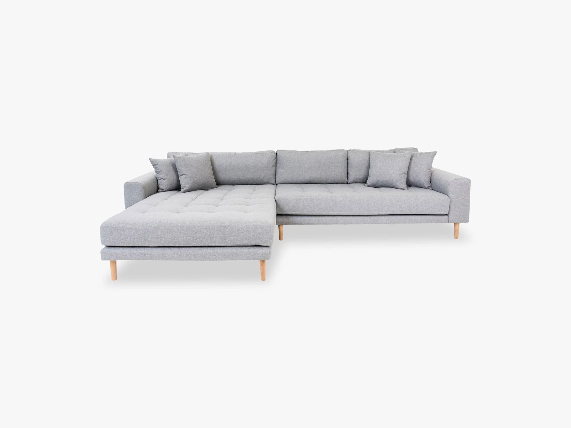 Nordic Essentials Lido Lounge sofa igjen, lys grå med fire puter