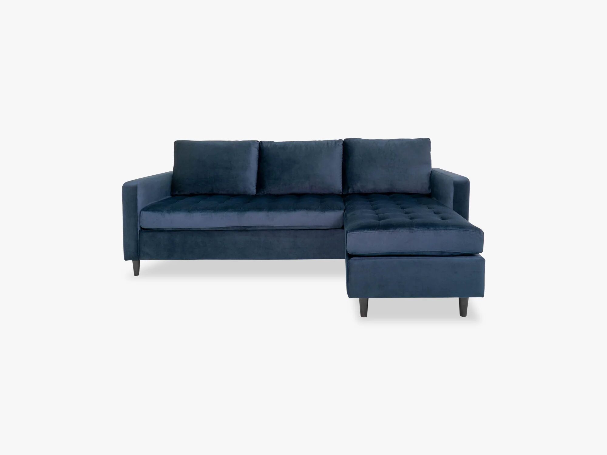 Nordic Essentials Firenze sofa, mørk blå velour med svarte ben