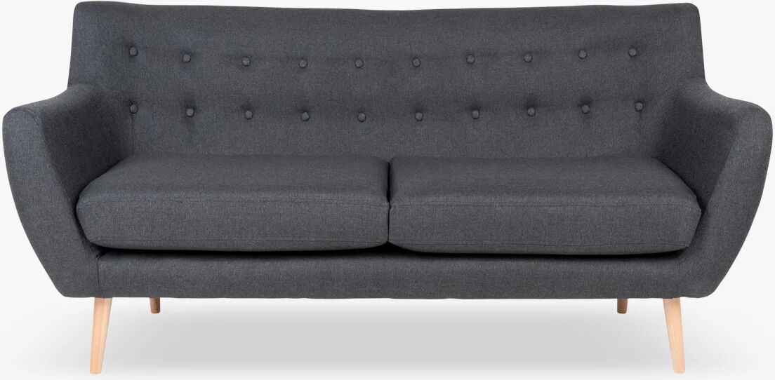 Nordic Essentials Monte 3 Person sofa, mørkegrå med treben