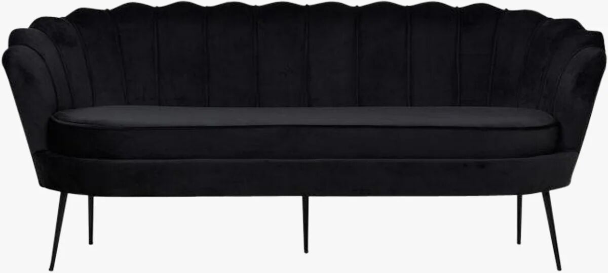 Room Essentials Calais Sofa 3-Seaer, Black Velvet / Black Legs