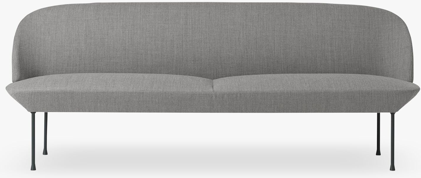 Muuto Oslo Sofa / 3-Seter, Fjord 151 / Mørk Grå Ben