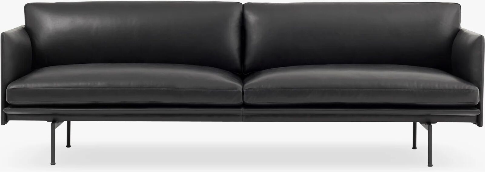 Muuto Skissere Sofa-3-Seter, Silke, Skinn-Svart