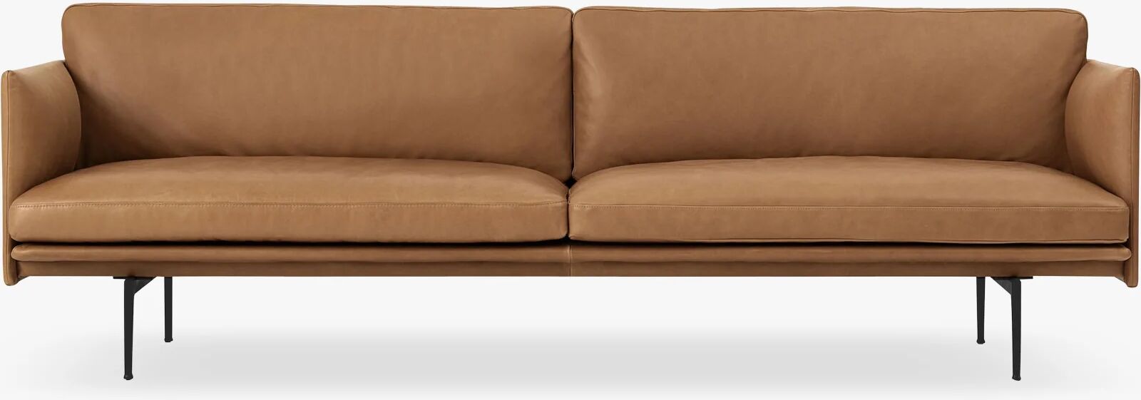 Muuto Skissere Sofa-3-Seter, Silke, Skinn-Cognac