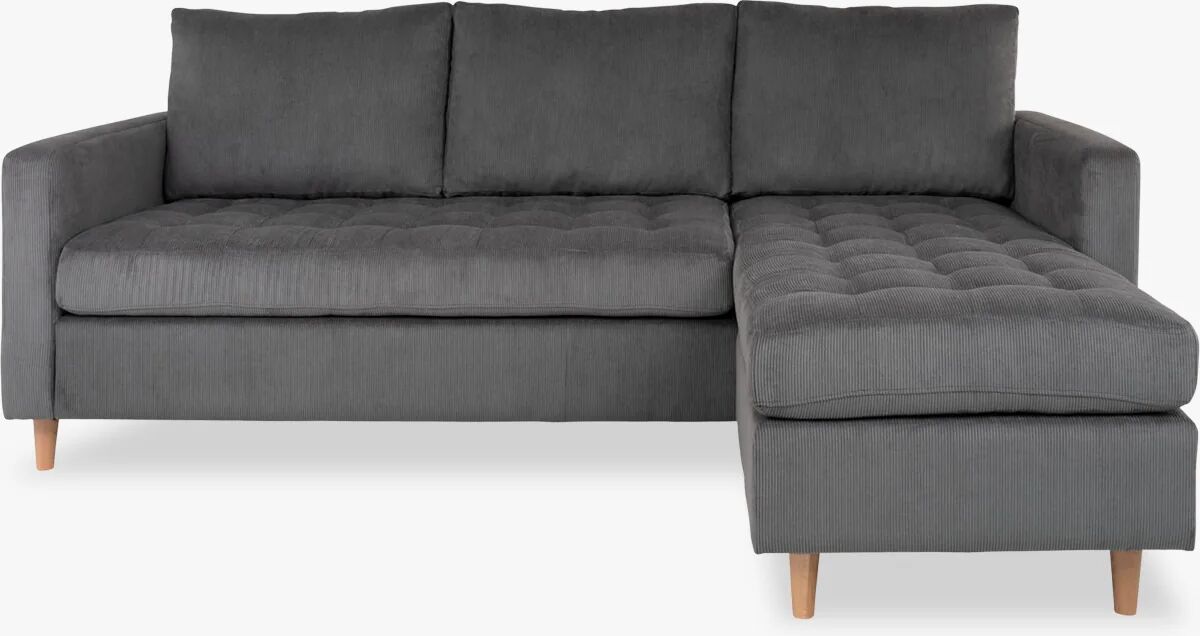 Nordic Essentials Firenze sofa, mørkegrå fløyel med treben