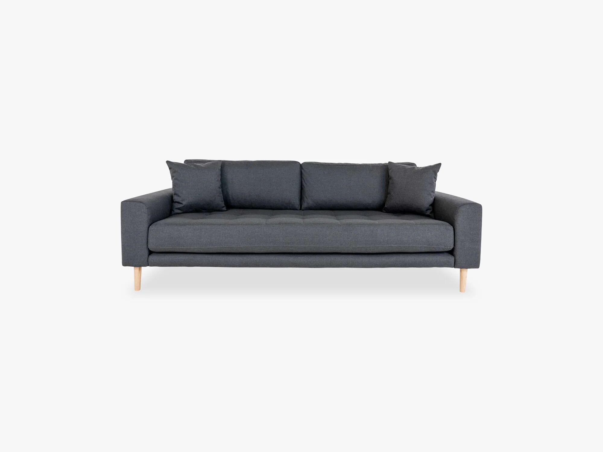 Nordic Essentials Lido 3 person sofa, mørkegrå med to puter