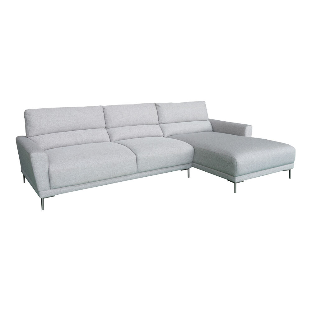 Astala sofa med sjeselong høyrevent, lys grå.
