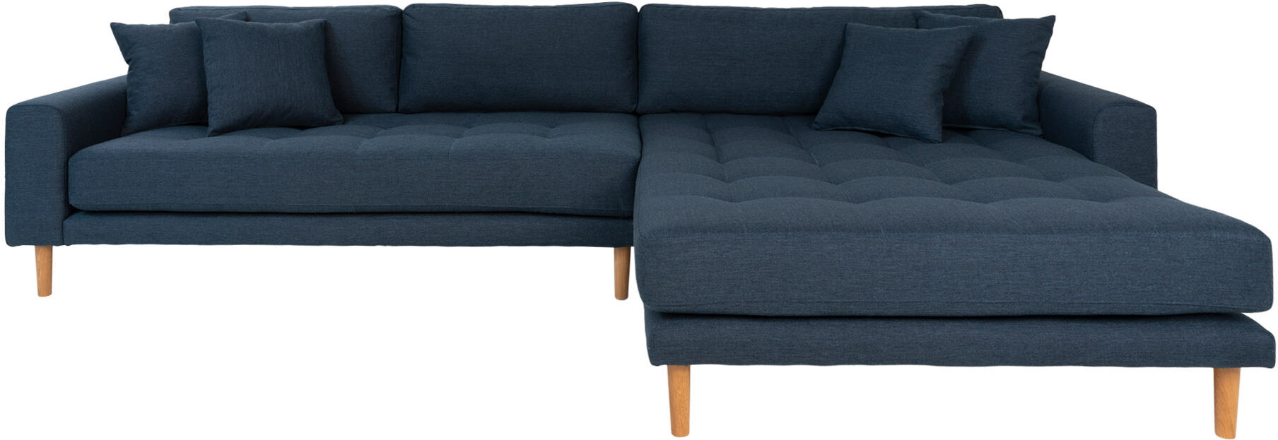 Lido sofa , sjeselongsofa høyrevent mørk blå.