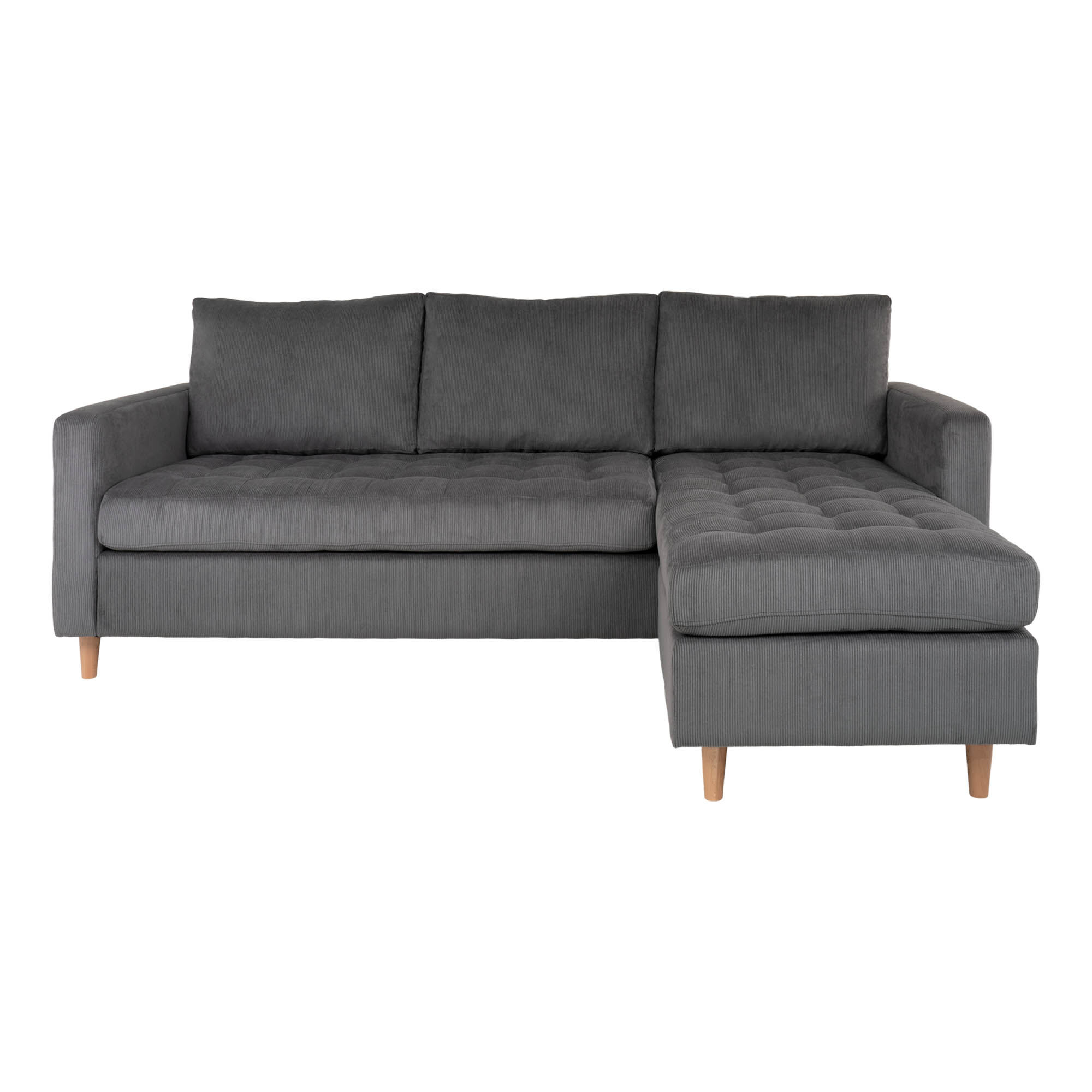 Firenze sjeselong sofa fløjl, grå.