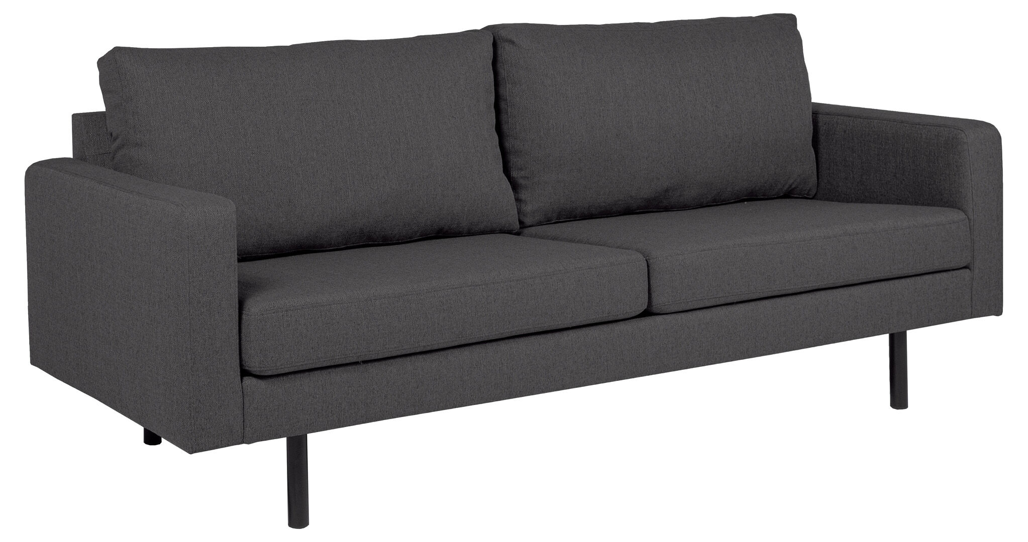 Chicago 2,5 -seters sofa med ben i svart metall. Grå