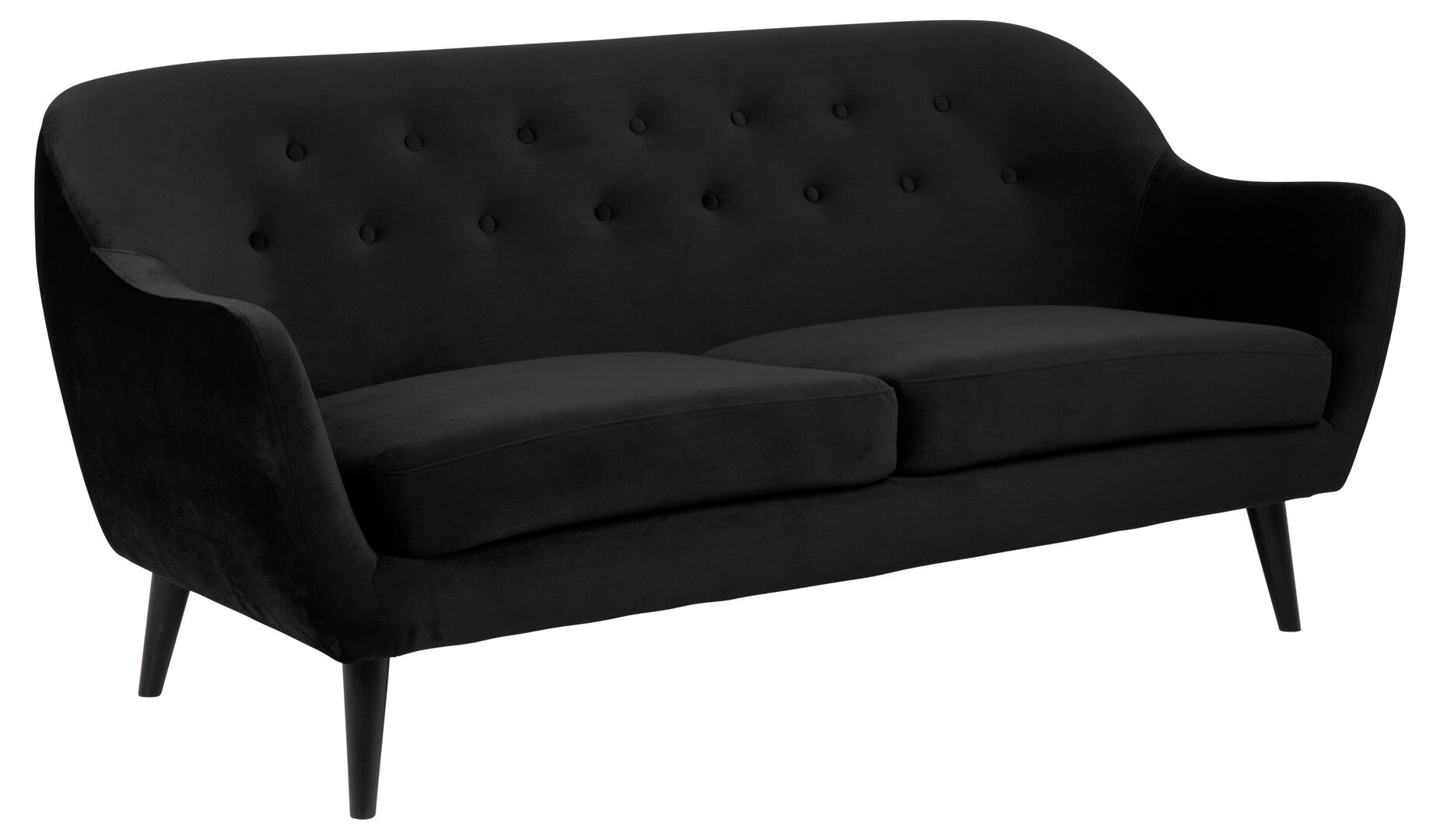 Denver 2,5 -seters sofa med sorte treben. Antrasittgrå