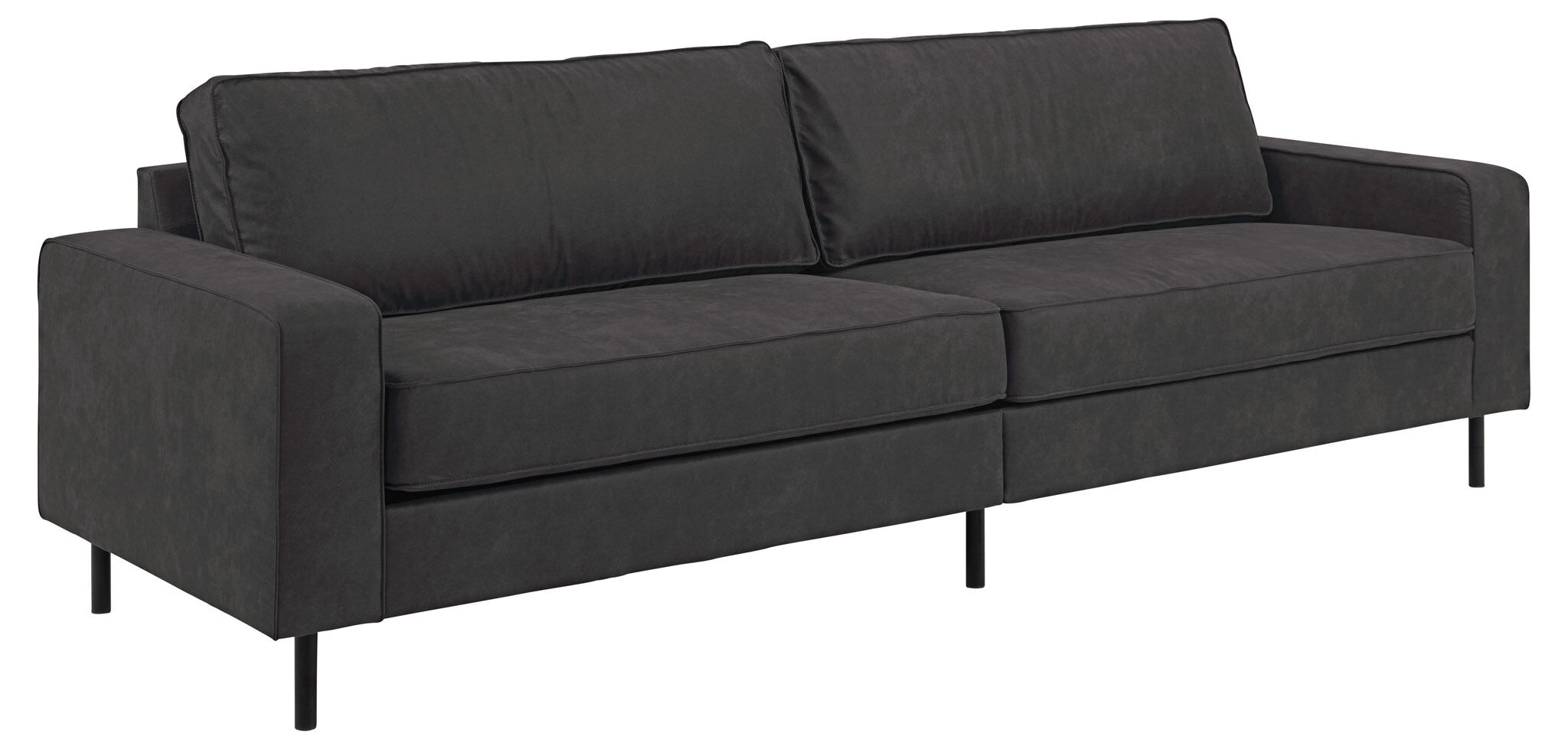 Jesolo 3,5 -personers sofa med ben i svart metall. Antrasittgrå