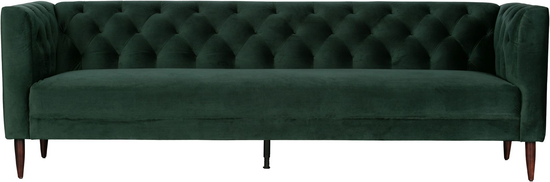 Woood Nisa 3-pers. Sofa - Mørkegrøn Velour   Unoliving