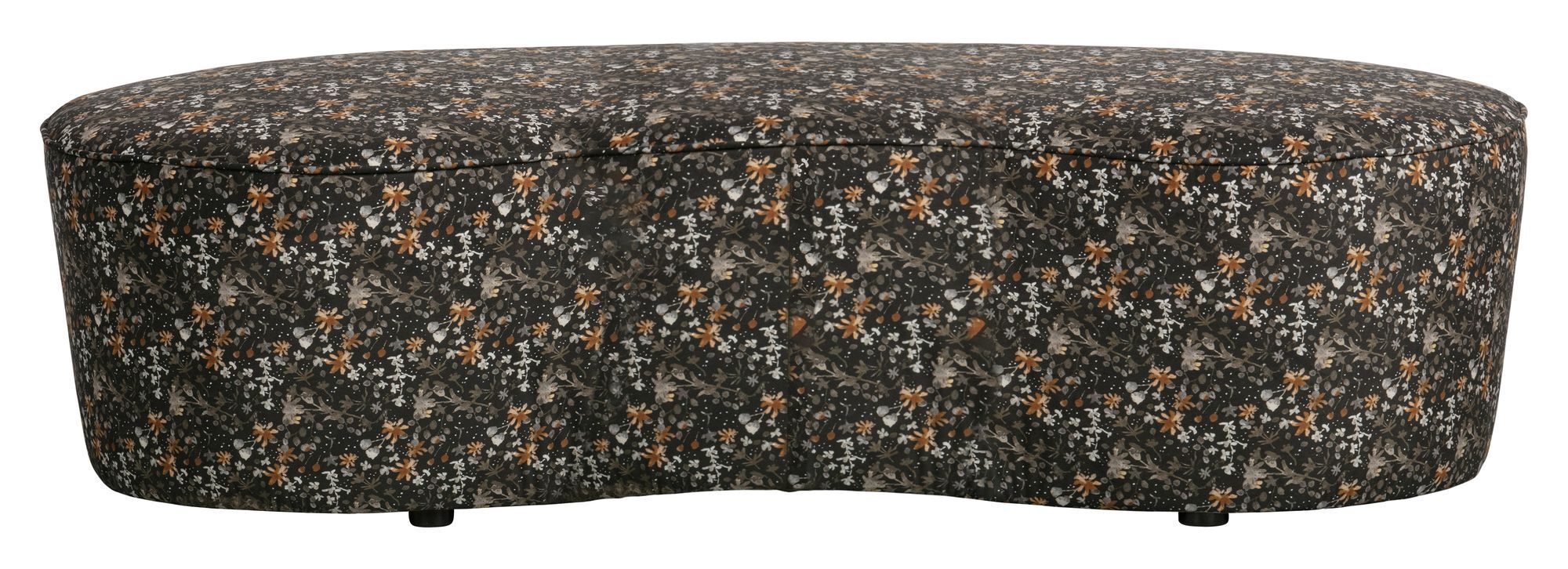 BePureHome Macaroni Liten Sofa/Puff - Aquarel Flower Black Velour   Unoliving