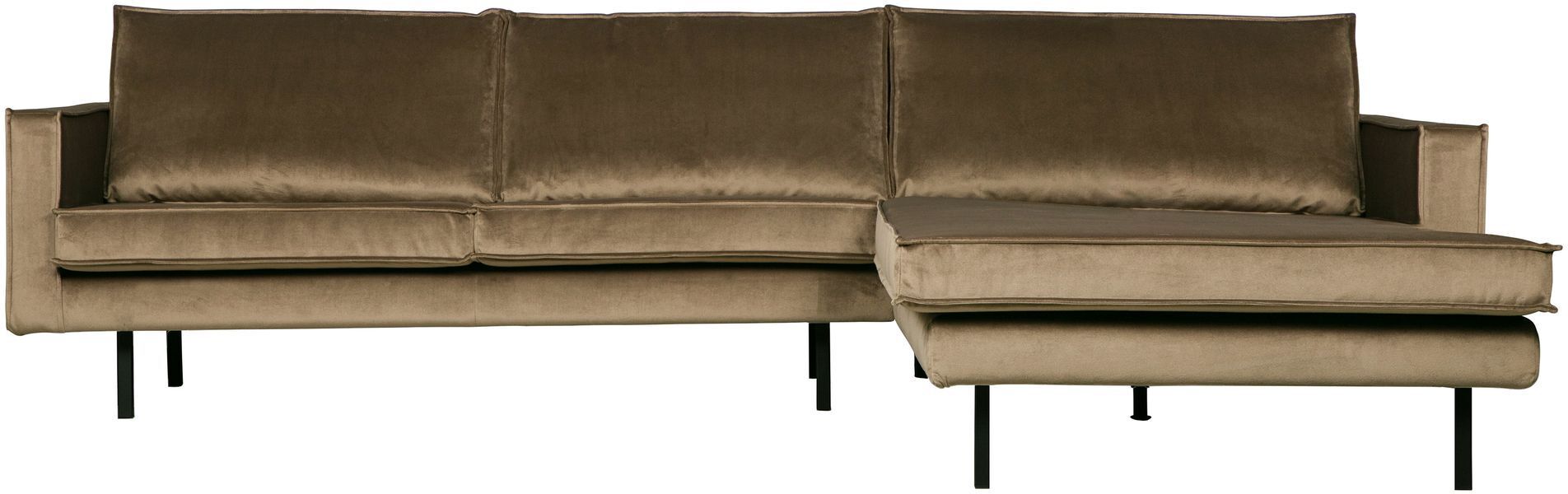 BePureHome Rodeo 3-seter. Sofa m/høyrevendt sjese - Taupe Velur   Unoliving