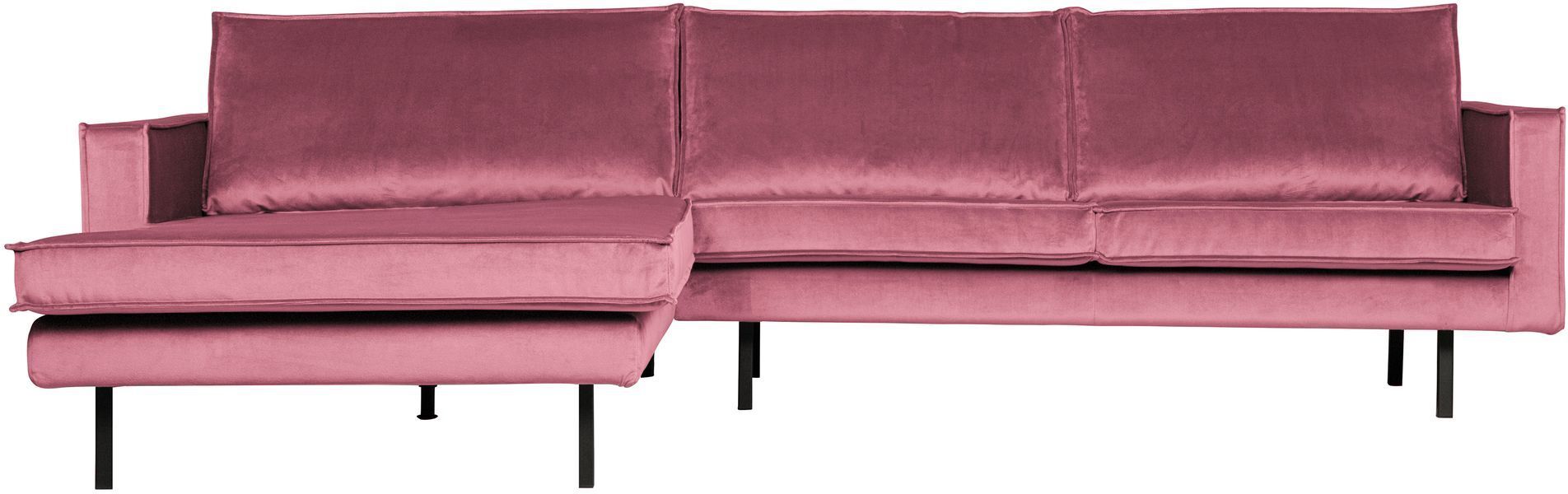 BePureHome Rodeo 3-seter. Sofa m/Venstrevendt sjese - Pink Velur   Unoliving