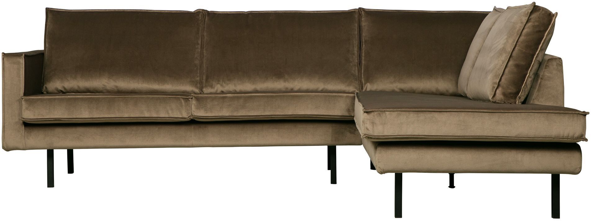 BePureHome Rodeo Sofa m/høyrevendt sjese - Taupe Velur   Unoliving