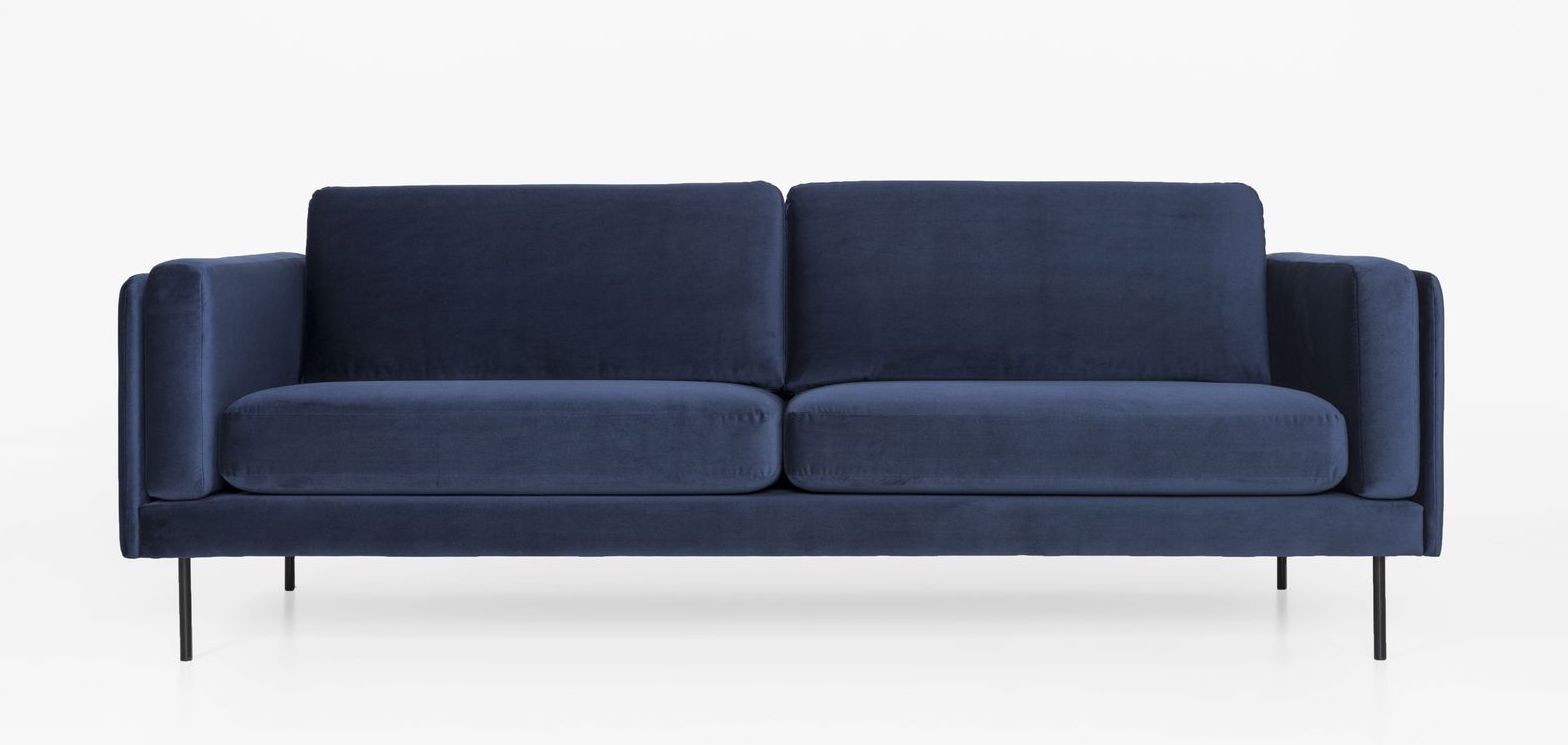 Bovento Bonny 3-pers. Sofa, mørkeblå velour   Unoliving