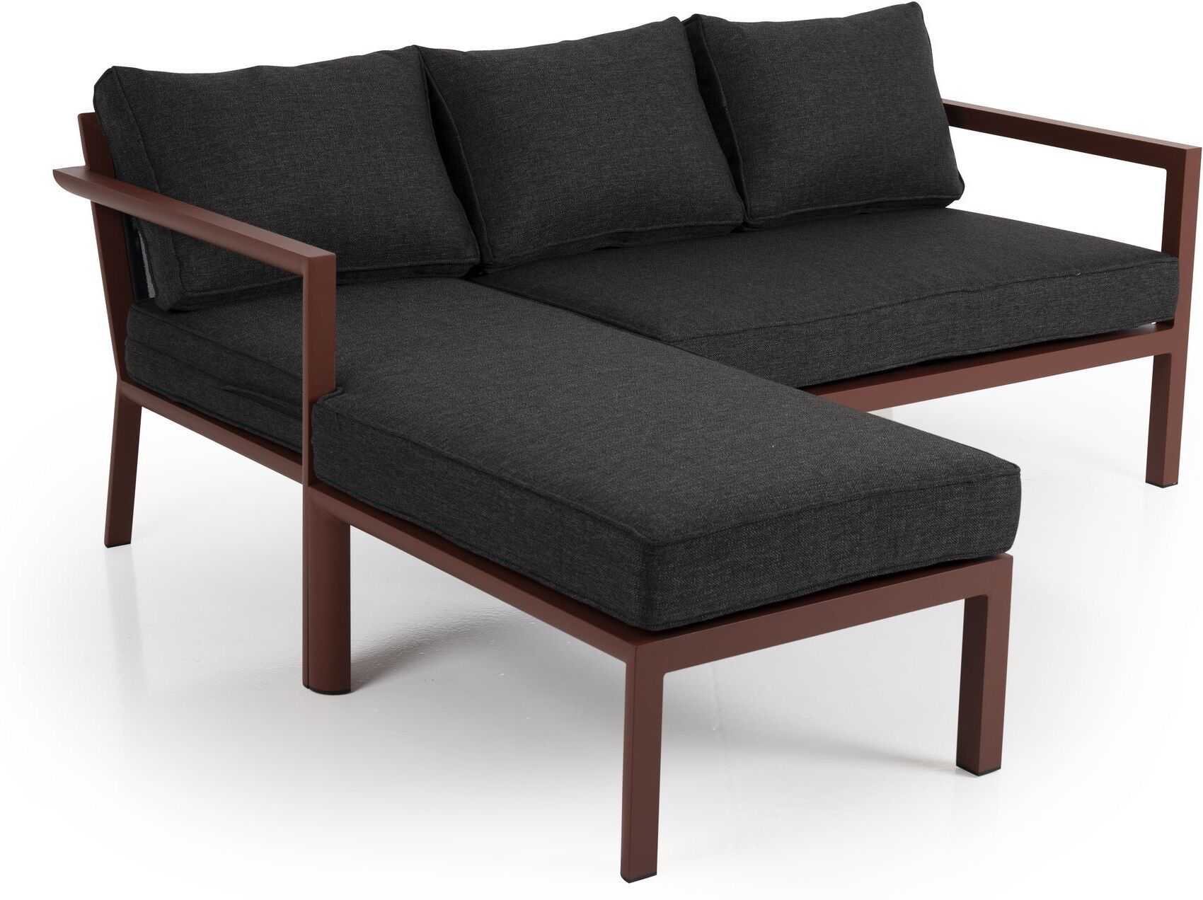 Brafab Delia Loungesofa m/sjeselong- Rustrød/Sort   Unoliving