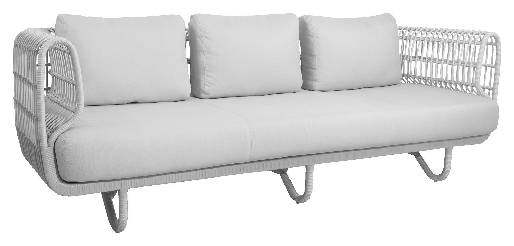 Cane-line OUTDOOR, Nest 3-pers. Loungesofa , Hvit, Cane-line Weave®   Unoliving