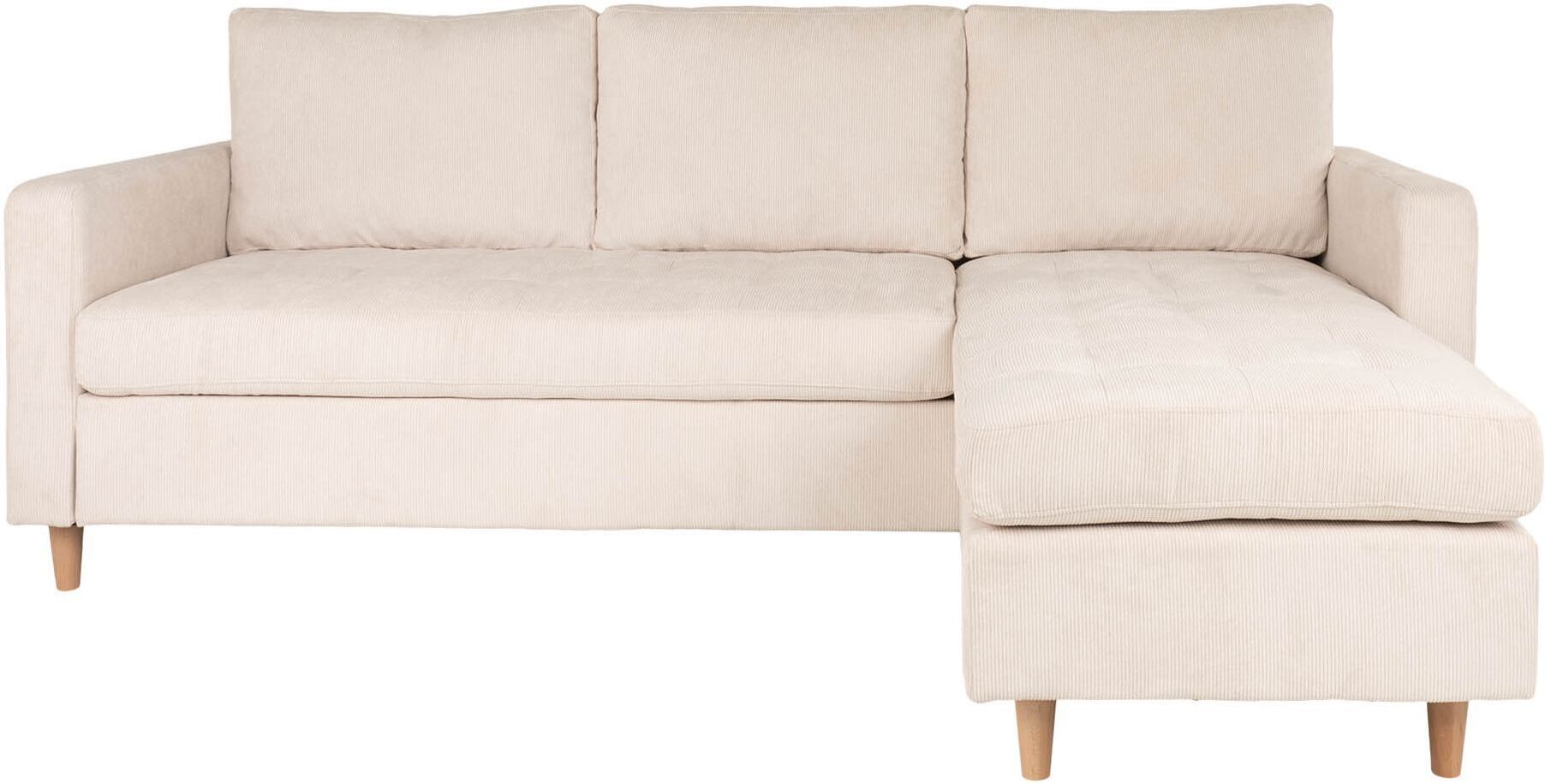 House Nordic Firenze Sofa m, Flyttbar Sjeselong - Sand Fløyel   Unoliving