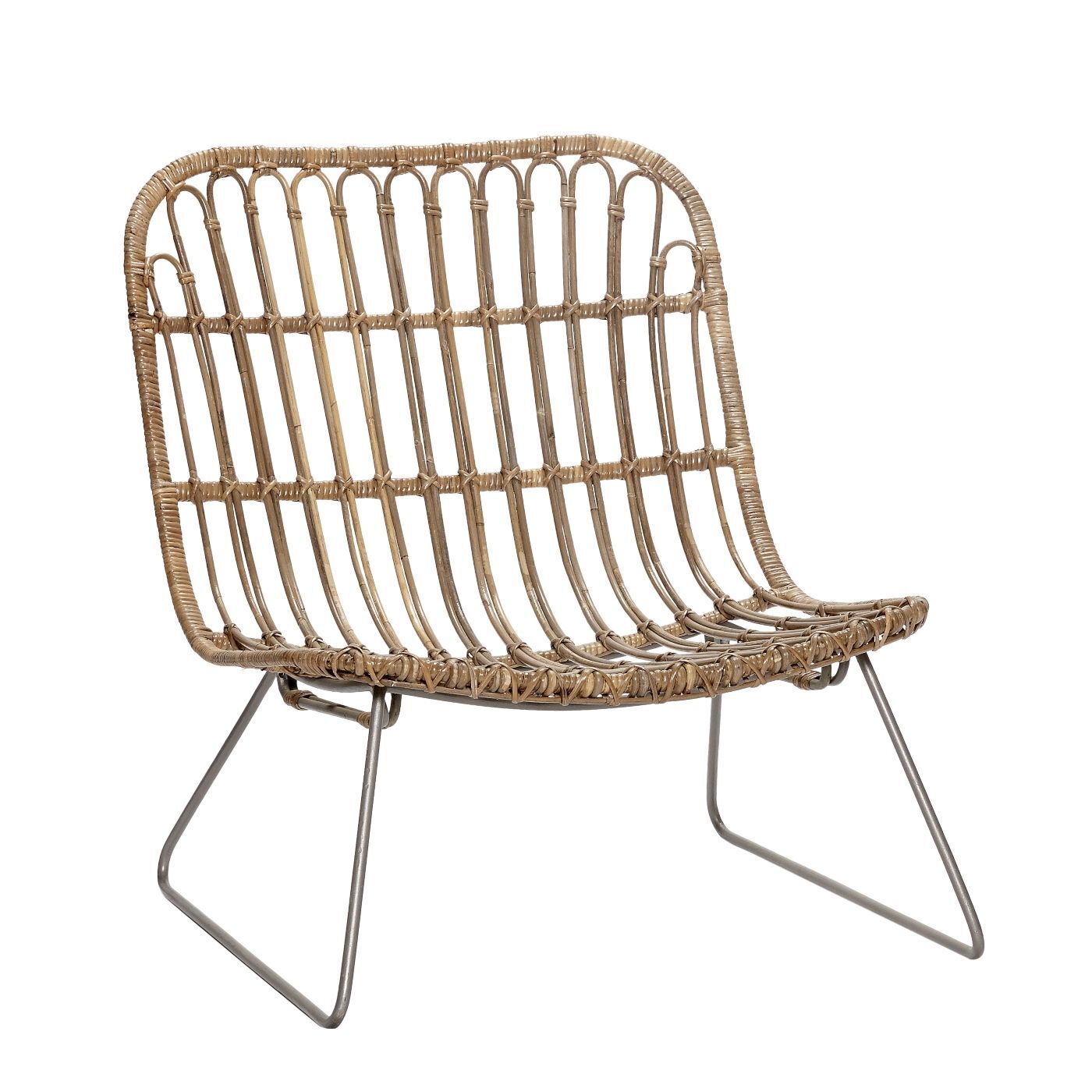 Hübsch Weave Loungestol m. metalben - Rattan   Unoliving