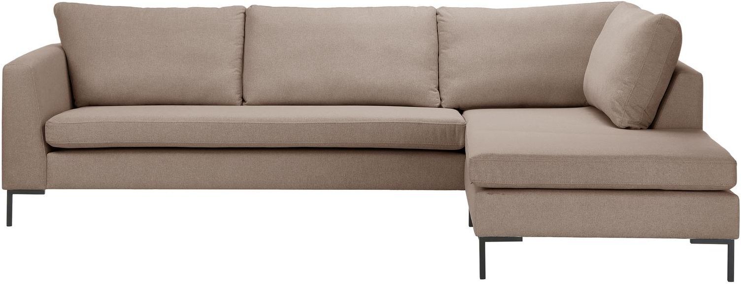 Juvila BARI 2,5-pers Sofa open end høyre, Mørk beige/Lys brun   Unoliving