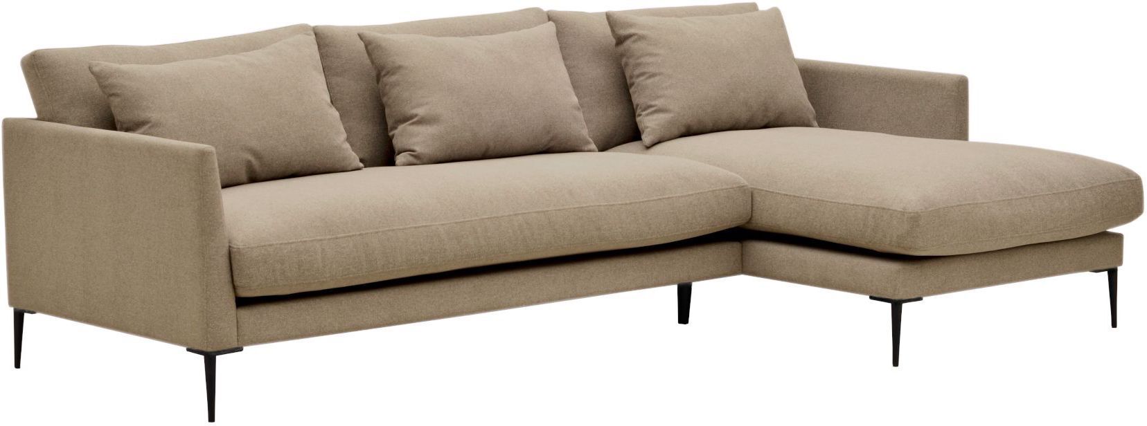 Juvila Stockholm 2,5-pers Sofa m/chaiselong høyre, Brun   Unoliving