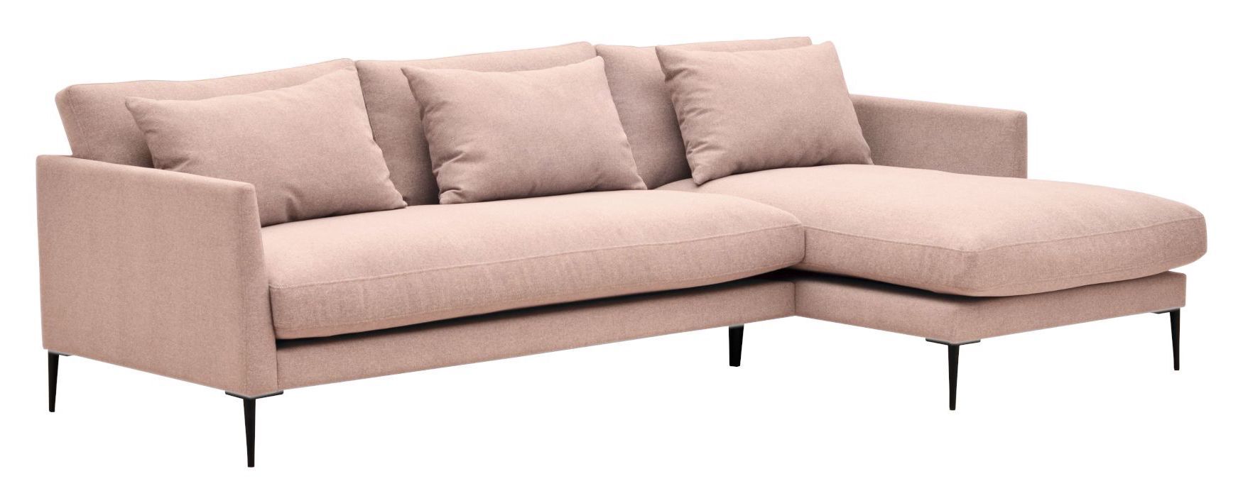 Juvila Stockholm 2,5-pers Sofa m/chaiselong høyre, Rosa   Unoliving