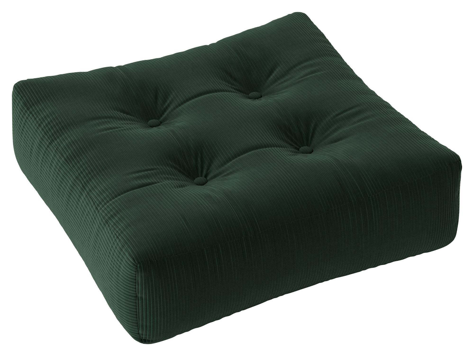 Karup Design More Puff - Seaweed Green Fløyel, 70x70   Unoliving