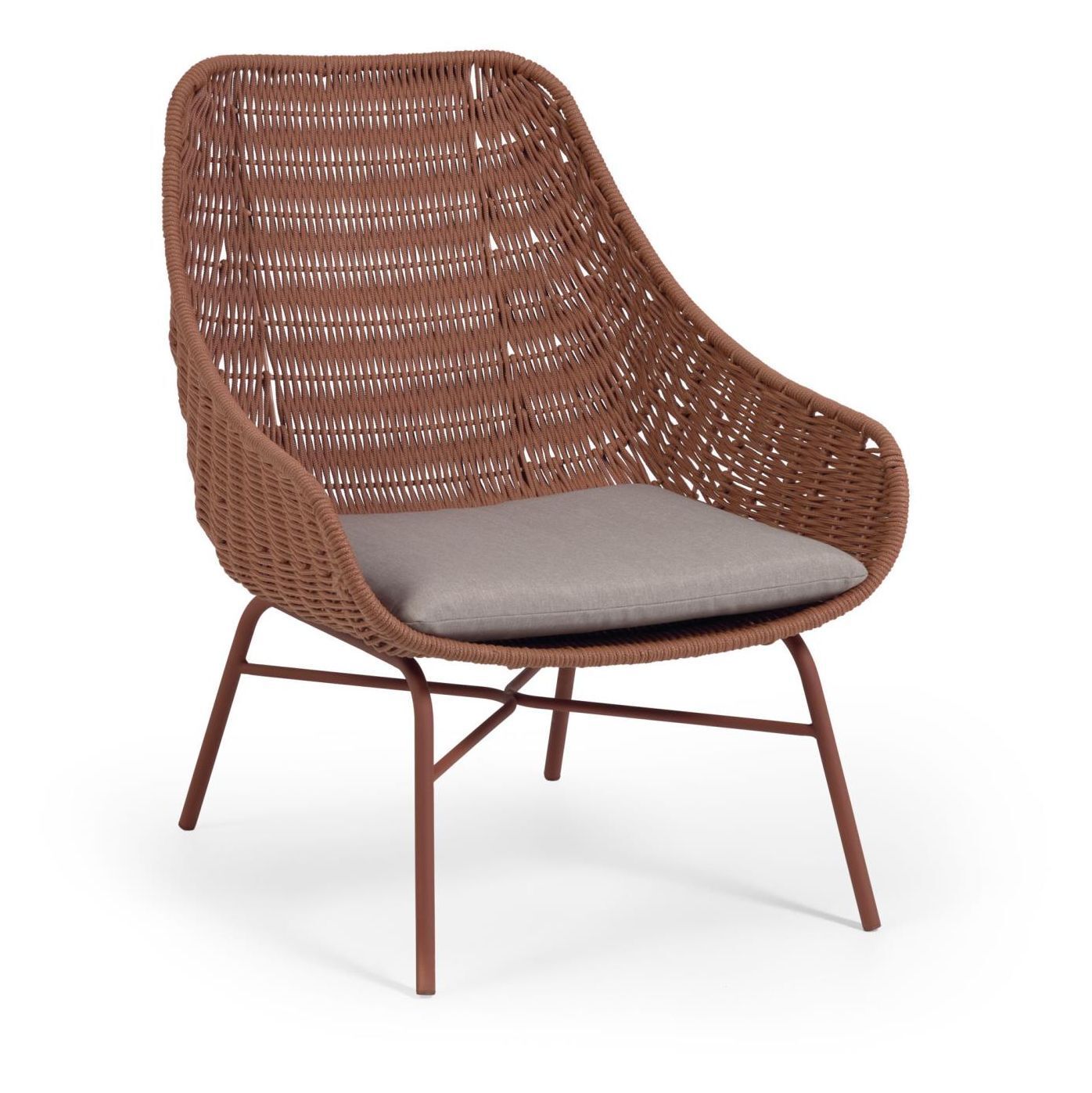 Kave Home LaForma Abeli Loungestol - Brown Oxide   Unoliving