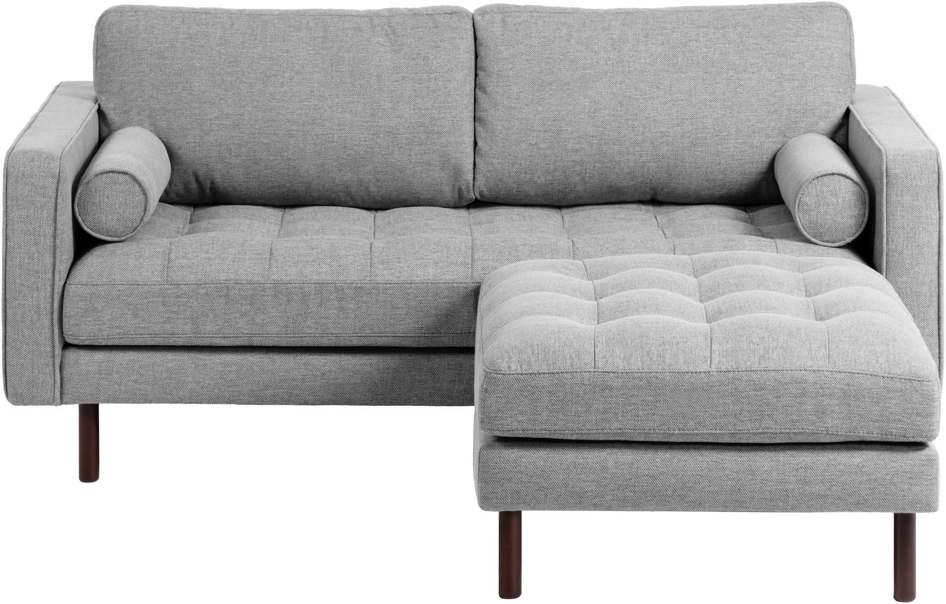 Kave Home Debra 2-pers. Sofa m. Puff - Lysegrå Chenille   Unoliving