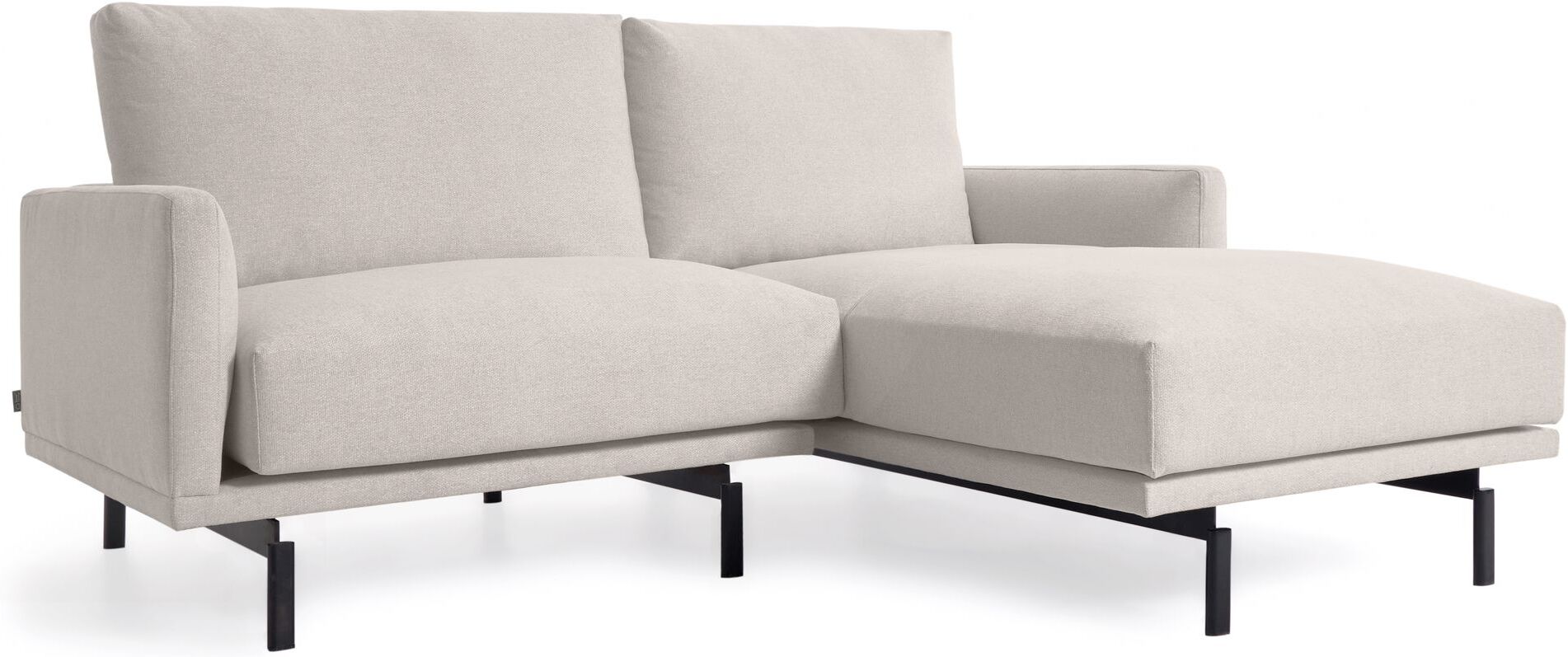 Kave Home Galene 3-pers. Sofa m. høyrevendt chaiselong, B214, Beige chenille   Unoliving