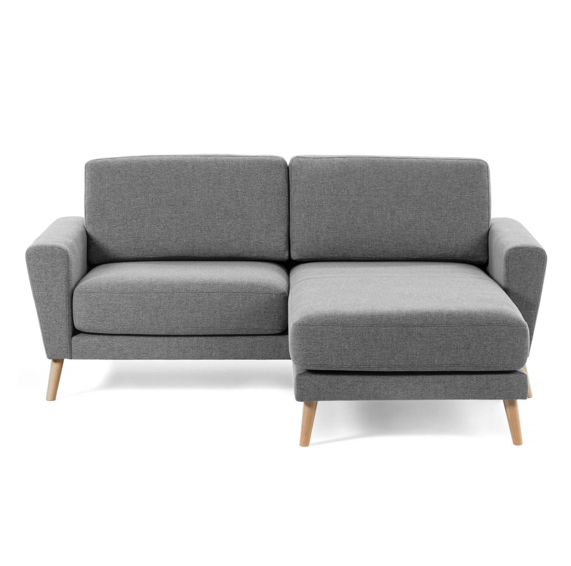 Kave Home Guy 3-seter. Sofa m. Sjeselong - Grå Chenille   Unoliving