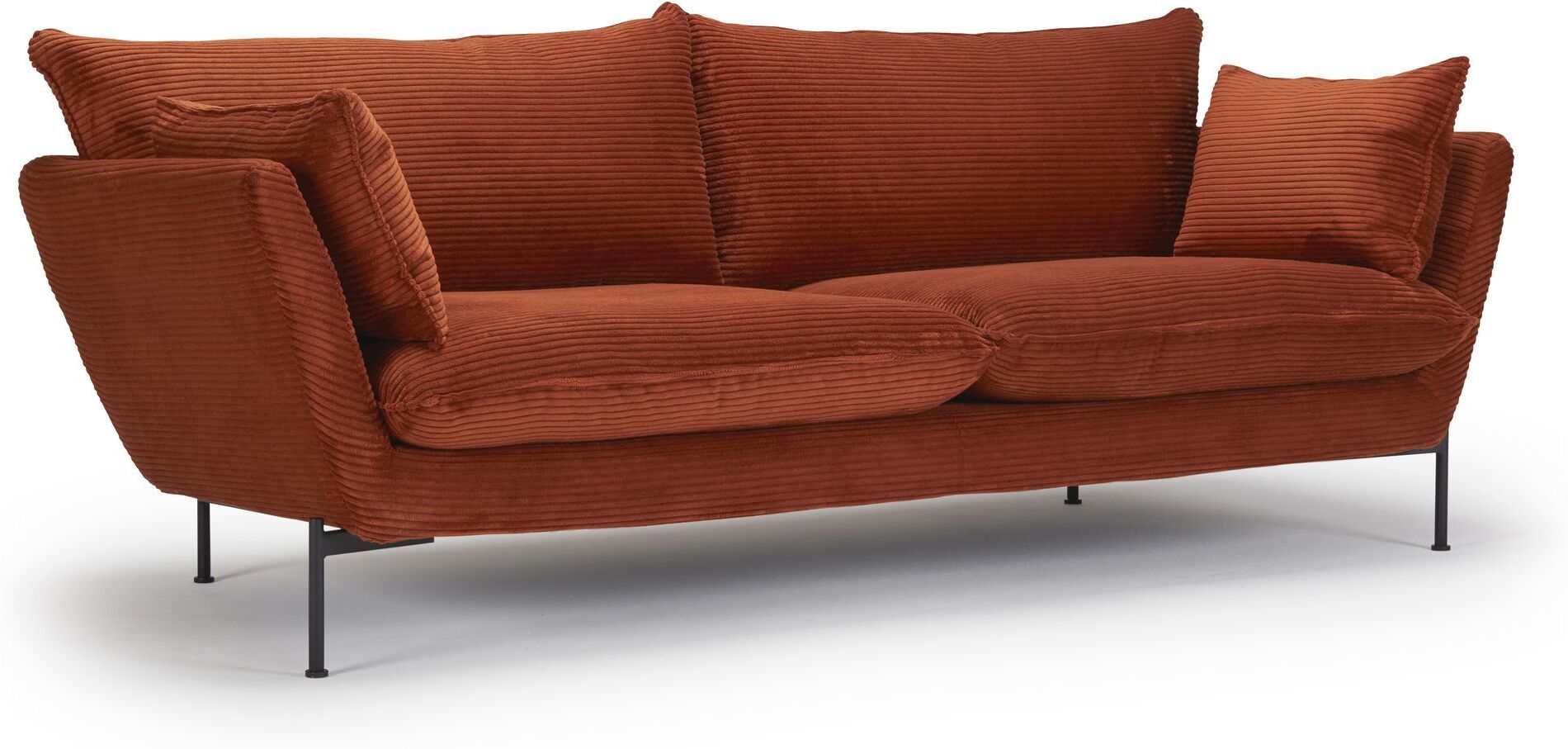 Kragelund Furniture Kragelund Hasle Lux 2-pers. sofa, Orange Fløyel   Unoliving