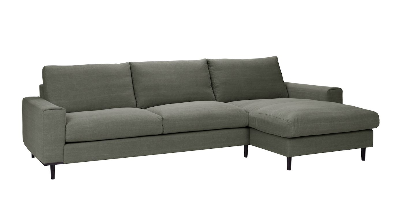 Troels Møbler Mossy 3-seter Sofa m. sjeselong - Grøn   Unoliving